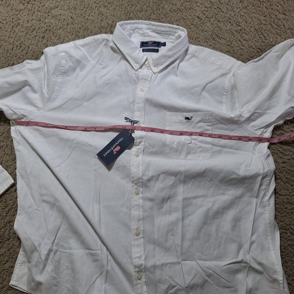 NWT Vineyard Vines Men Shoreline Solid Perfect Wash Poplin White Shirt Size 2XL - Picture 5 of 7